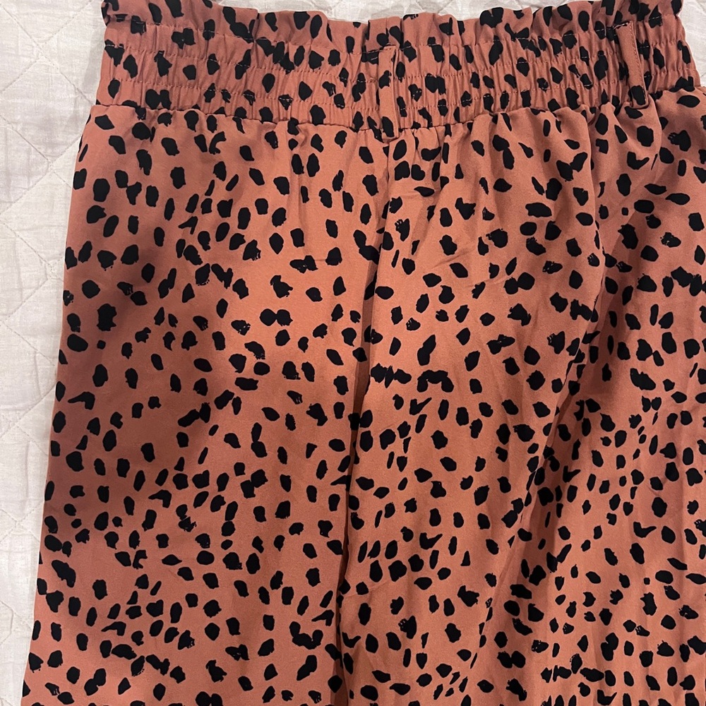 Leopard Print wide leg capris
